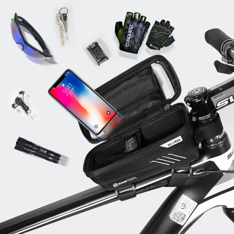 bicycle bag mountain bike front pocket multifunction waterproof phone holder with touchable screen mtb items bicycle accessories free global shipping