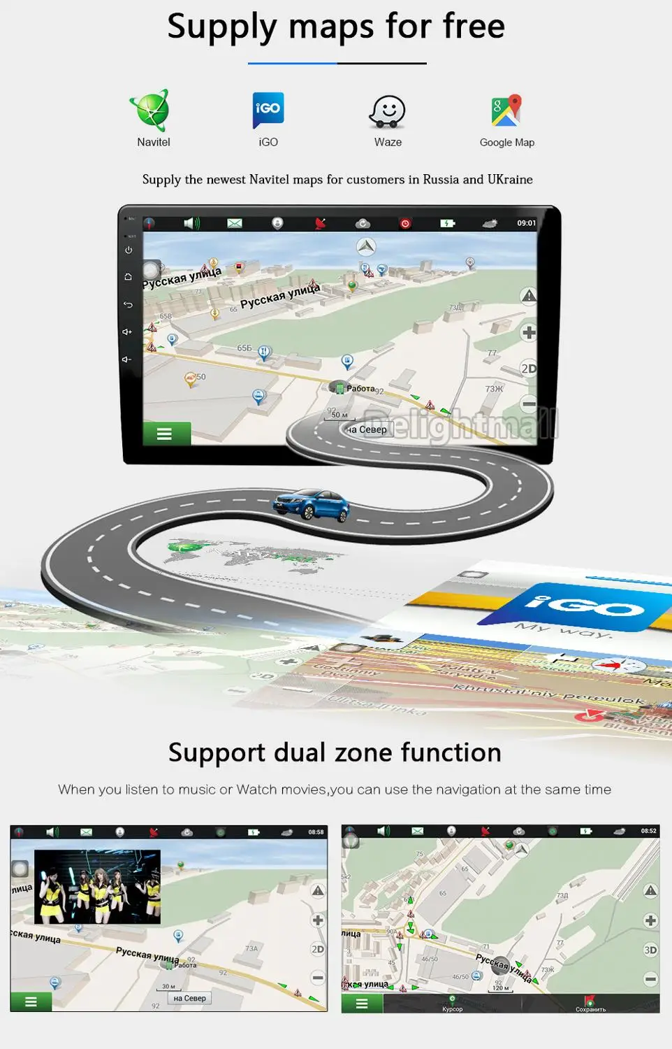 Car Multimedia Player For LADA Granta 2018 2019 2Din Android 9.1 Radio Stereo Navigation AutoRadio GPS Tape Recorder Wifi | Автомобили и