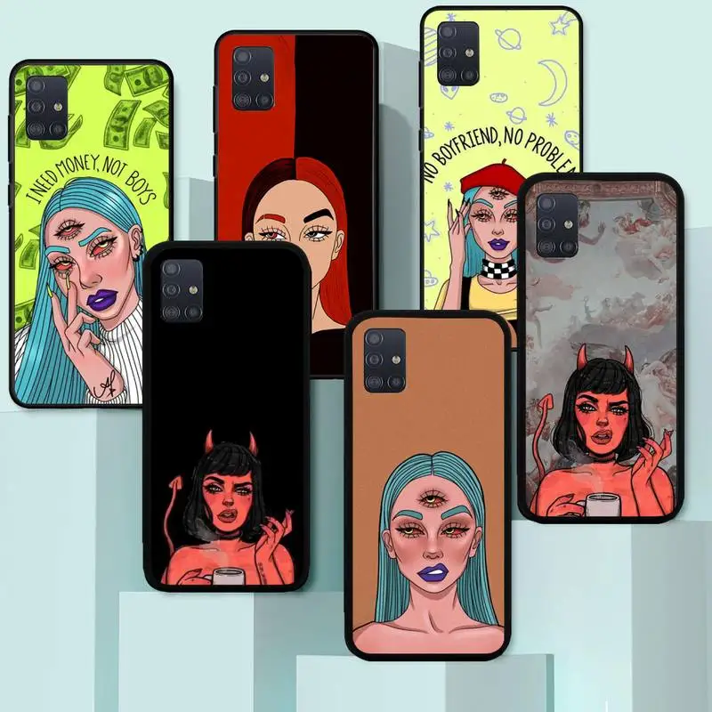 

Aesthetic Devil Woman Bad girl Painted Phone Case For Huawei P40 P30 P20 P10 P9 P8 Pro Lite Plus P SMART 2019 9 lite 2016 Cover