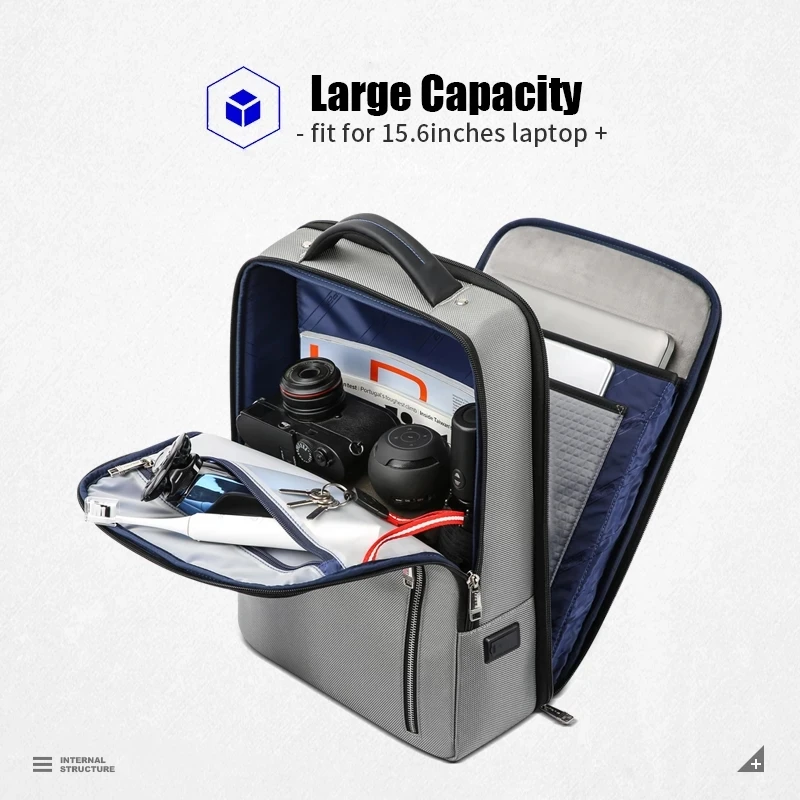 BOPAI мужской рюкзак водонепроницаемый 15 6-дюймовый компьютер USB зарядка