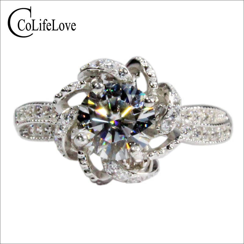 Женское Обручальное кольцо из серебра 925 пробы с муассанитом|Кольца| |