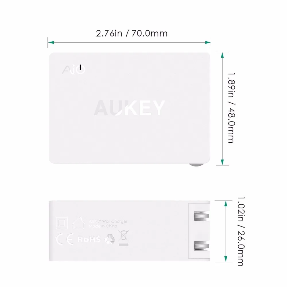 Европейская вилка Оригинальная быстрая зарядка Aukey PA Y2 а Type C с быстрой зарядкой 3 0