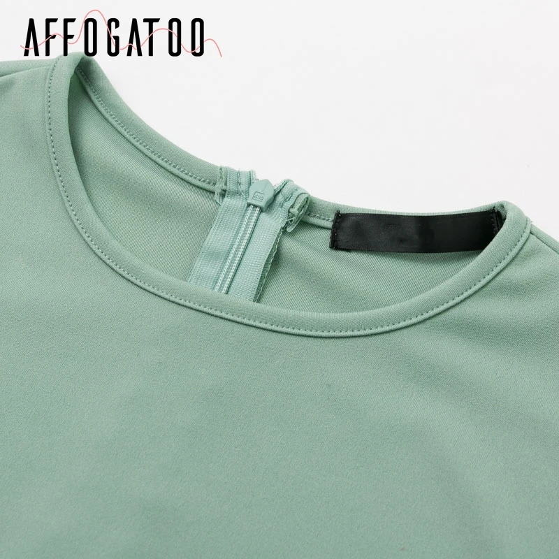 Affogatoo Sexy Elegant lace up bow tie women midi dress High waist office ladies Autumn winter bodycon female party | Женская одежда