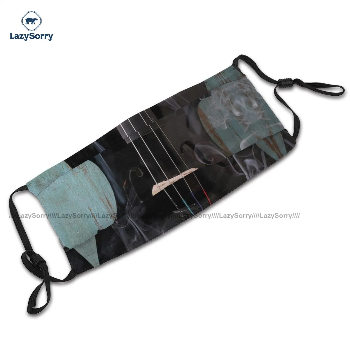 

Luxury Reusable Candle Smoke With Black Violin Face Mask Cool Adult Polyester Facial Mouth Mask With Filters