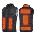 Жилет с подогревом для мужчин и женщин, 9 мест, куртка с подогревом Usb, жилет с подогревом, теплая одежда, Охотничий Жилет, зимняя модная куртка с подогревом черного цвета