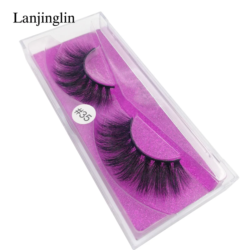 LANJINGLIN 1 пара накладных ресниц норковые ресницы 3d норковые волосы maquillaje поддельные ресницы ручной работы Макияж Наращивание ресниц cilios