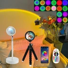 Лампа-Закат Лунная лампа проекция настроения Aura Ligh Bluetooth приложение дистанционное управление Радужный атмосферный свет для дома Рождественский подарок