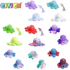 Брелок Fidget Toys Mini Bubble Flip Реверсивный Осьминог для аутизма дети взрослые против стресса успокаивающий декомпрессия игрушка