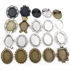 5 шт. 18x25 мм Внутренний размер Античная Посеребренная и бронзовая и черная Брошь булавка Камея Кабошон Базовая установка