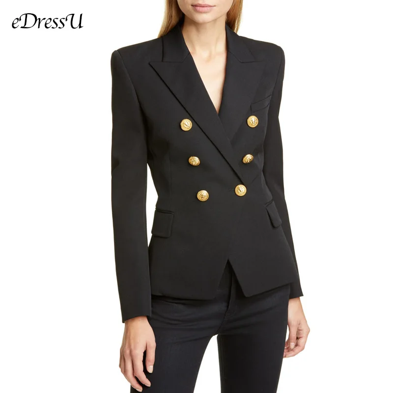 Женский блейзер элегантный офисный черный высококачественный Женская куртка