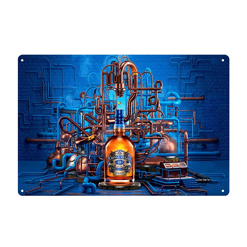 Chivas Regal табличка пивная винтажная металлическая жестяная вывеска наклейки на стену для бара, паба, клуба, украшение для дома, Настенный декор, виски, художественный плакат, тарелки - Цвет: 8
