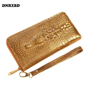 new womens wallet crocodile pattern long wallet phone bag portfel damski lady clutch bag wallet card holder carteira feminina free global shipping