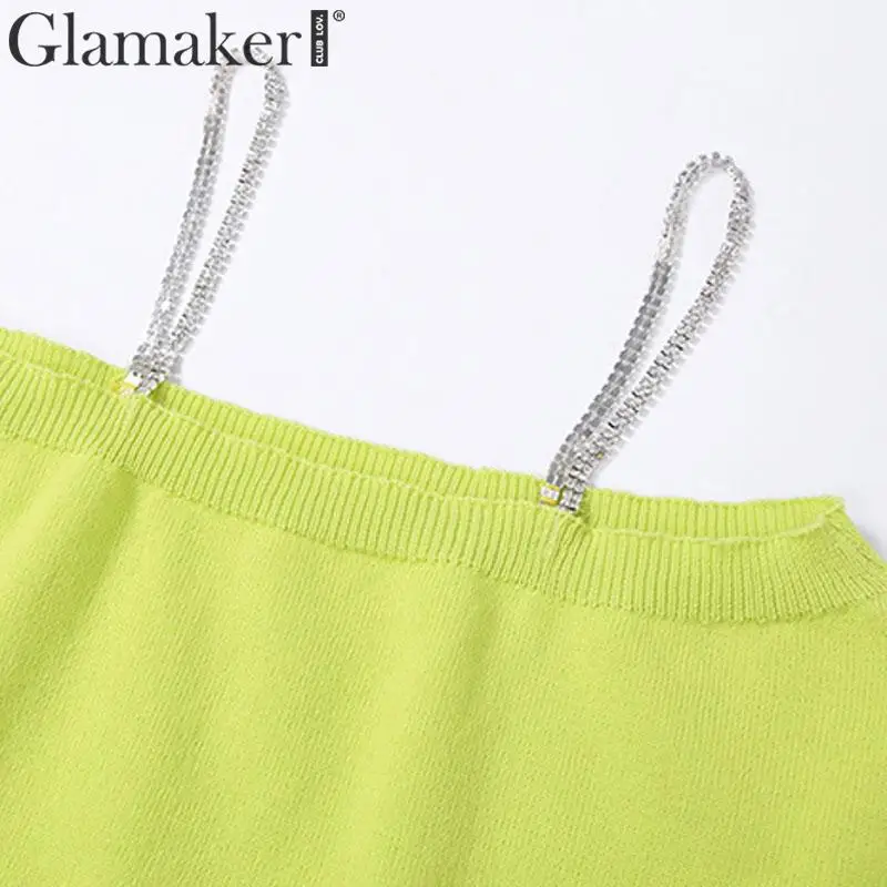 Glamaker вязаный с открытыми плечами дрель цепь свитер женский Келли шик осень