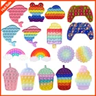 Игрушка антистрессовая с ананасами и радужными пузырьками, антистрессовая настольная игрушка для детей и взрослых, с сенсорным аутизмом, СДВГ, депрессией