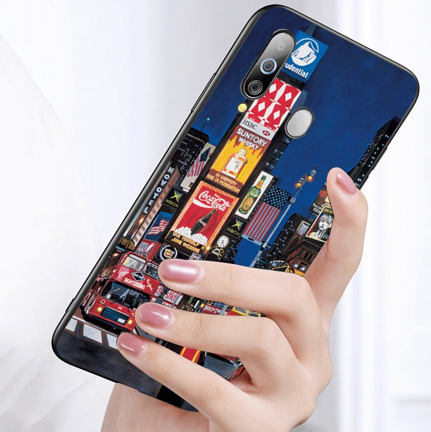 Stylish Silicone Phone Case for Samsung Galaxy S6 S7 Edge S8 S9 S20 S10 Plus Lite Ultra Cover NYC NEW YORK city landscape | Мобильные