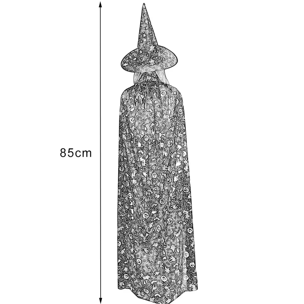 

Halloween Pumpkin Cape Cloak Ghost Festival Children's Adult Masquerade Hot Stamping Witch Five Star Hat Trendcy
