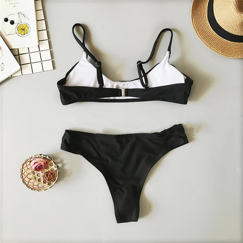 

2021 New Sexy Push Up Unpadded Brazilian Bikini Set Women Vintage Swimwear Swimsuit Beach Suit Biquini Bathing Suits