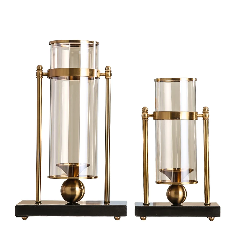 Американский стеклянный Золотой подсвечник Свадебные украшения для гостиной