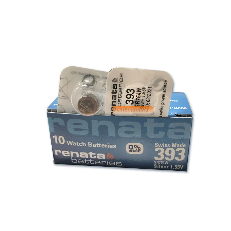 3 X Рената оксида серебра часы Батарея 393 SR754W 754 1,55 V бренд renata 393 renata 754 Батарея
