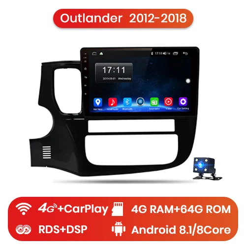 4-64G for 4G Junsun V1 2G+ 32G Android 9,0 DSP для Outlander 3 2012- автомобильный Радио Мультимедиа Видео плеер навигация gps RDS 2 din dvd - Цвет: 4-64G for 4G