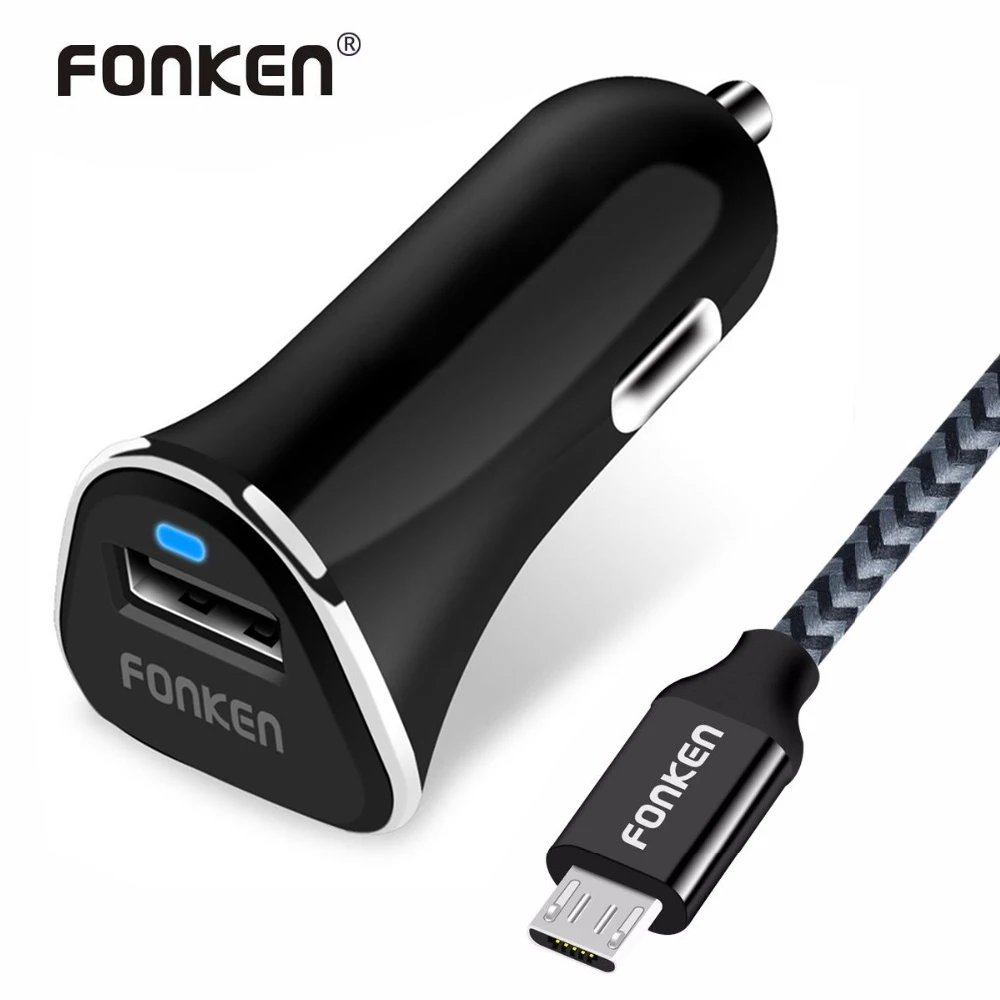 Автомобильное зарядное устройство FONKEN 12В 1 5а Quick Charge 3 0 с зарядным кабелем QC3.0