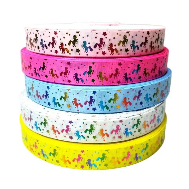 

Christmas Ribbon Hl 5 Yards 25mm Hot Stamping Grosgrain Ribbons Wedding Party Decoration Diy Sewing Crafts For Making Hair Bows