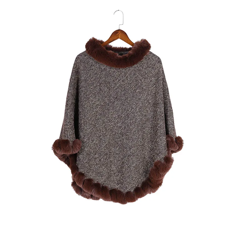 FS Cashmer пашмины свитер меховой воротник для капюшон пончо и накидки шарфы женщин