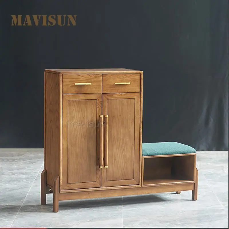 

Однотонный коридор Северной Европы, современная простая гостиная в китайском стиле, сменный стул для обуви, мебель для дома