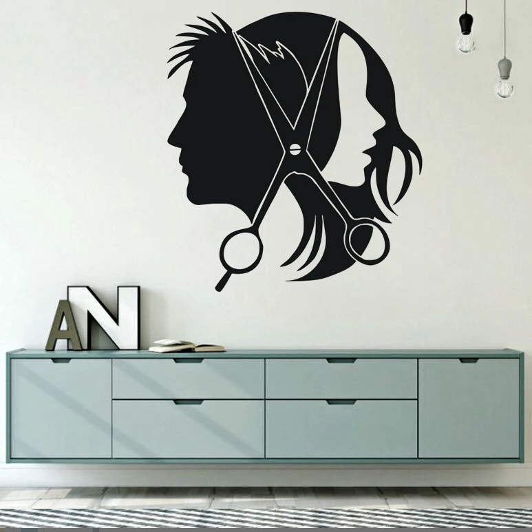 

Hair Salon Barber Shop Wall Decal Art Vinyl Sticker Interior Art Wall Stickers Vinyl Decals Removable FK-10