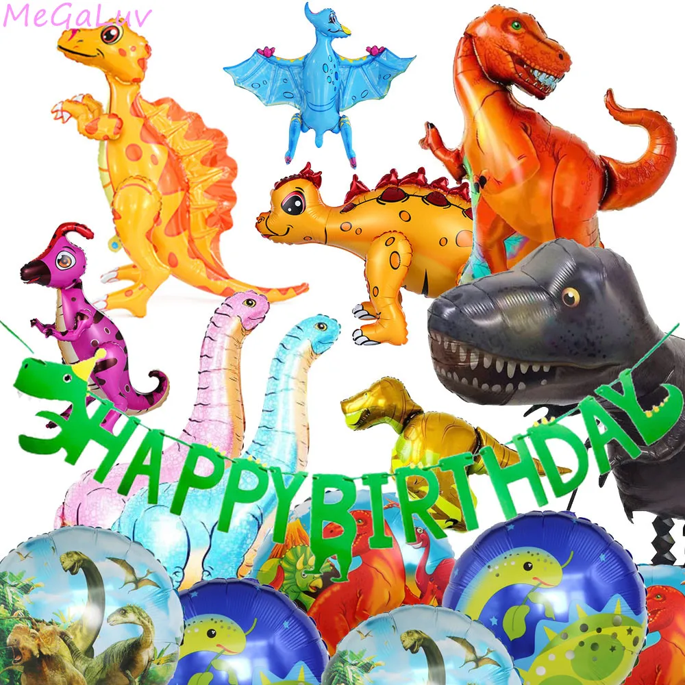 

Dinosaur Themed Party Balloons Garland Kit for Birthdays Baby Showers Party Decoration T Rex Velociraptor Brontosaurus Balloon
