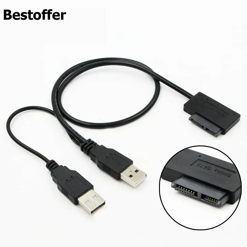 USB 2 0 до 7 + 6 13Pin SATA ноутбук CD/DVD/Blu Ray оптический привод Кабель адаптер|Компьютерные