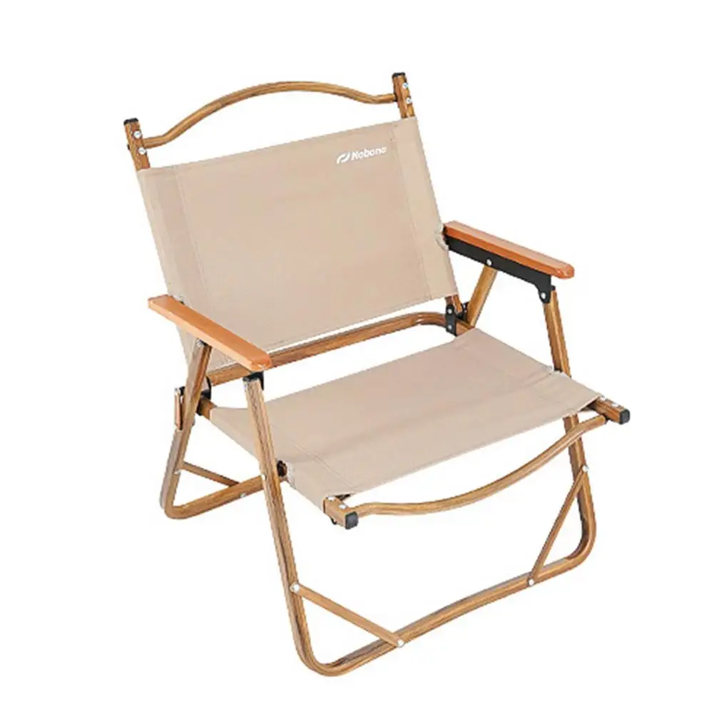 

Camping Folding Portable Chair Ultra Light Leisure Backrest Wooden Grain Armrest Chair Fishing Folding Chair
