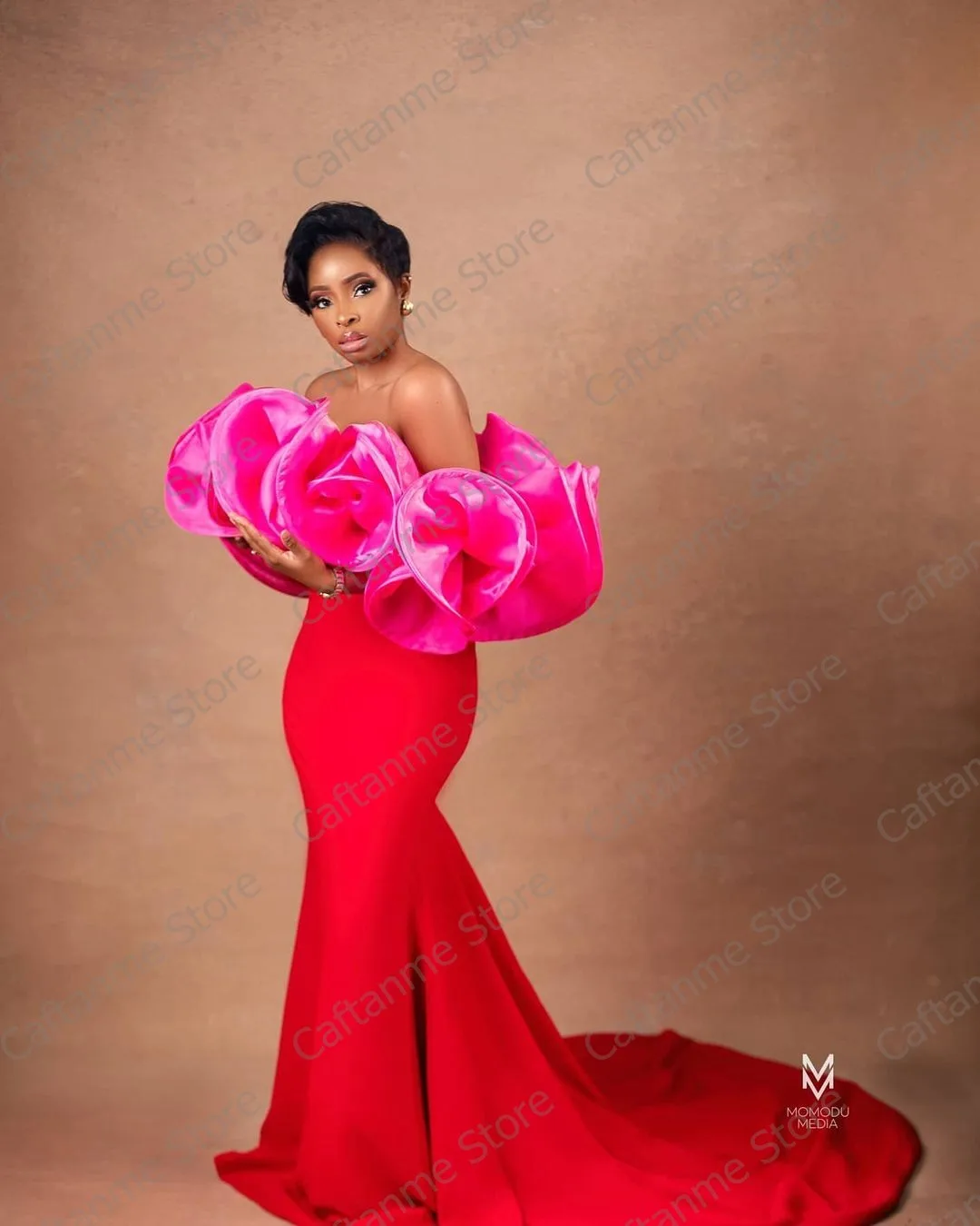 Модные красные вечерние платья со шлейфом Aso Ebi платье в стиле русалки без