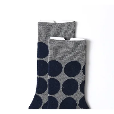 Серый синий горошек холодный цвет Стиль Уличная мода с INS хлопковые носки для