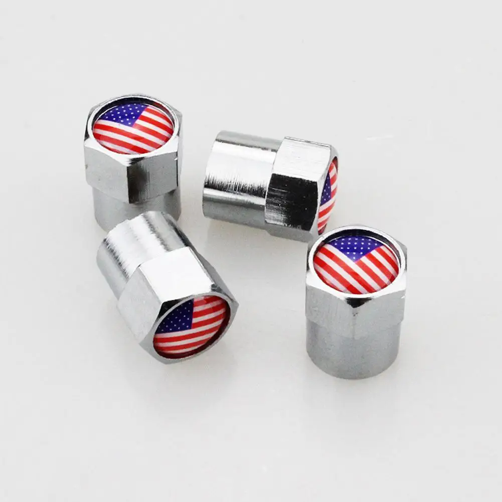 4 шт. колпачки на стержни клапана автомобиля под американский флаг|Стержни и