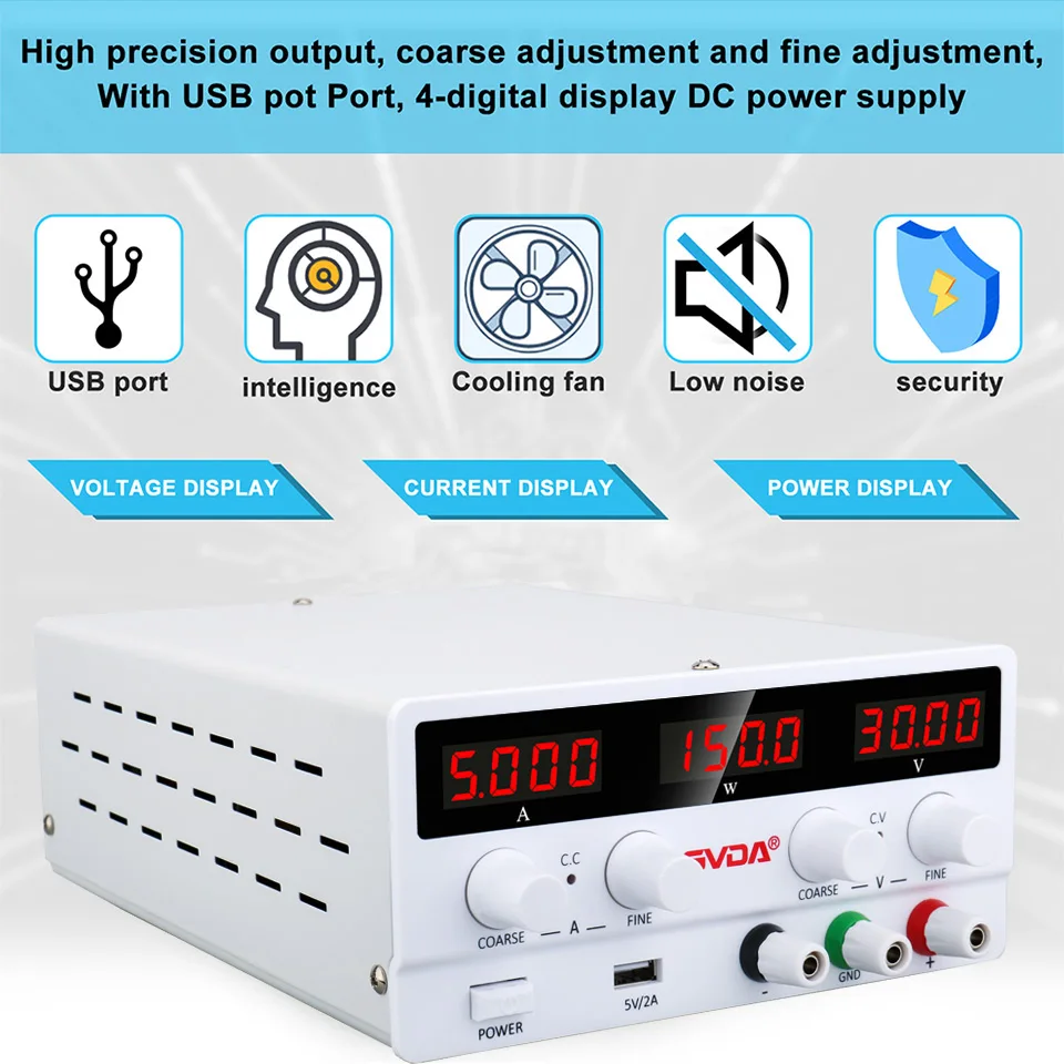 GVDA DC Regulated Laboratory Power Supply Voltage Regulator Switch Stabilized Adjustable Lab Bench Source | Обустройство дома