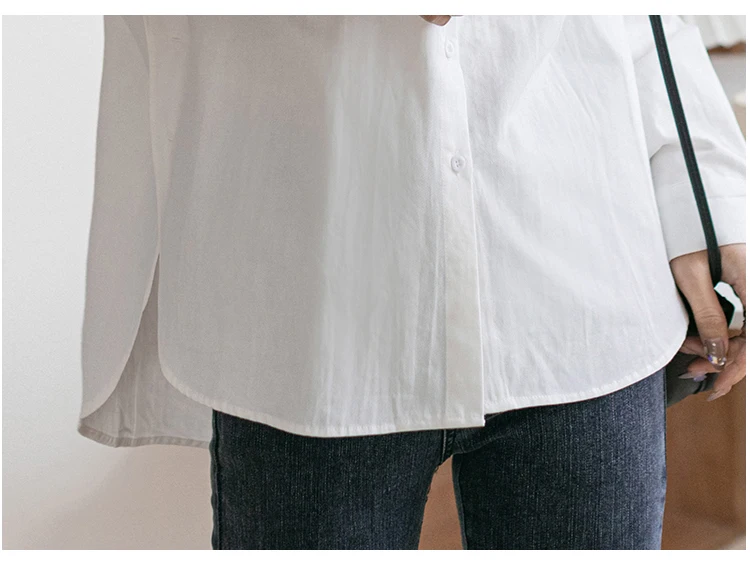 

Button Vintage Blouse Women Lady Long Sleeves Female Street Shirts White Shirt Female Summer 2021 New Solid Loose Shirt 315G