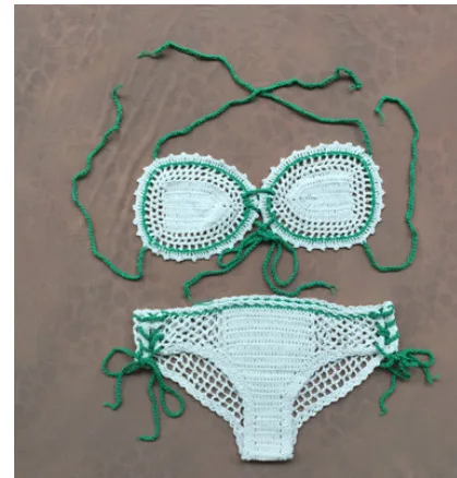 

QL016 swimsuit bikini pure cotton knitted swimsuit sexy split swimsuit bikini