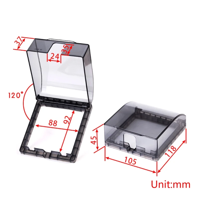 

Y98B Self Adhesive Waterproof Box 86 Type Universal Switch Socket Dustproof Cover Bathroom Kitchen Socket Splashproof Box