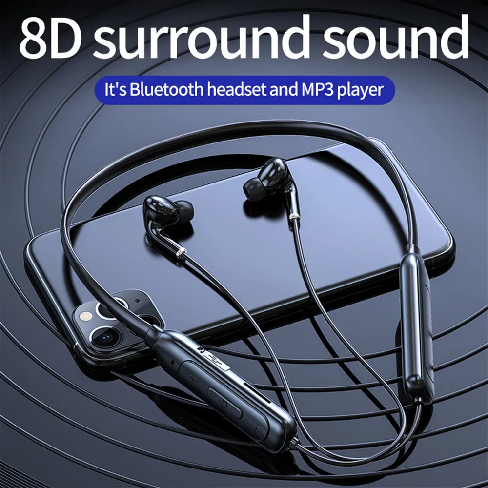18 часов выносливость Bluetooth5.1 магнитные наушники 8D стерео сабвуфер подвесной