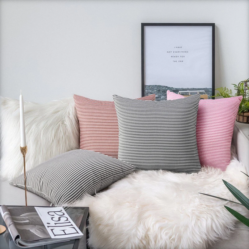 45*45 см двухсторонняя полосатая подушка в стиле аниме наволочка декоративная подушка спинка подушка ручной работы набор домашней мебели