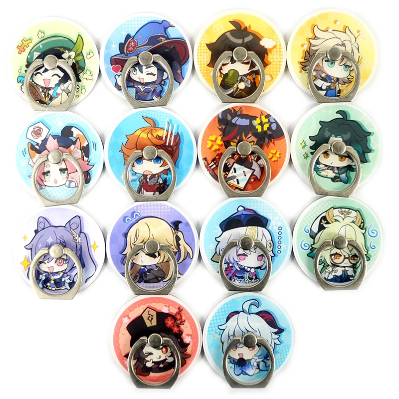 

Аниме игра Genshin ударопрочное кольцо на палец держатель многофункциональные пряжки аксессуары для использования на искусственном чехле автомобиля разные цвета