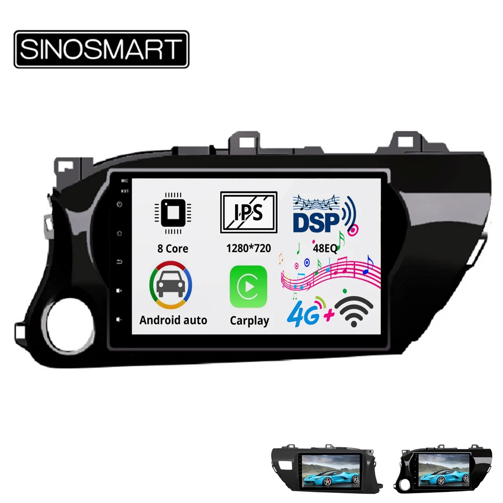 Sinosmart 8 ядро DSP48EQ IPS/QLED 2.5D экран автомобильный gps радио навигации плеер для Toyota Hilux