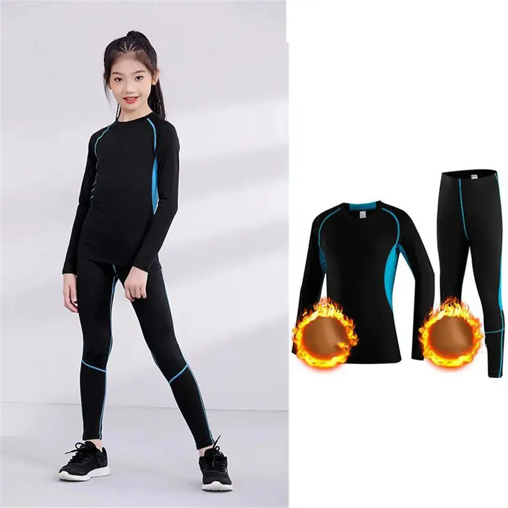 

Kids Running Set Children Boy Girl Men Women Fitness Basketball Football Sport Hiking Skiing Thermal Underwear Suit Tracksuit 02