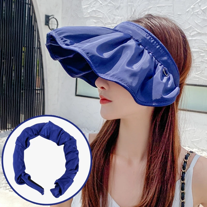 

Fashion Solid Color Shell Hat Sun-proof Female Shell Empty Top Hats Fashion Big Brim Sun Cap Beautiful Sun Protection Caps