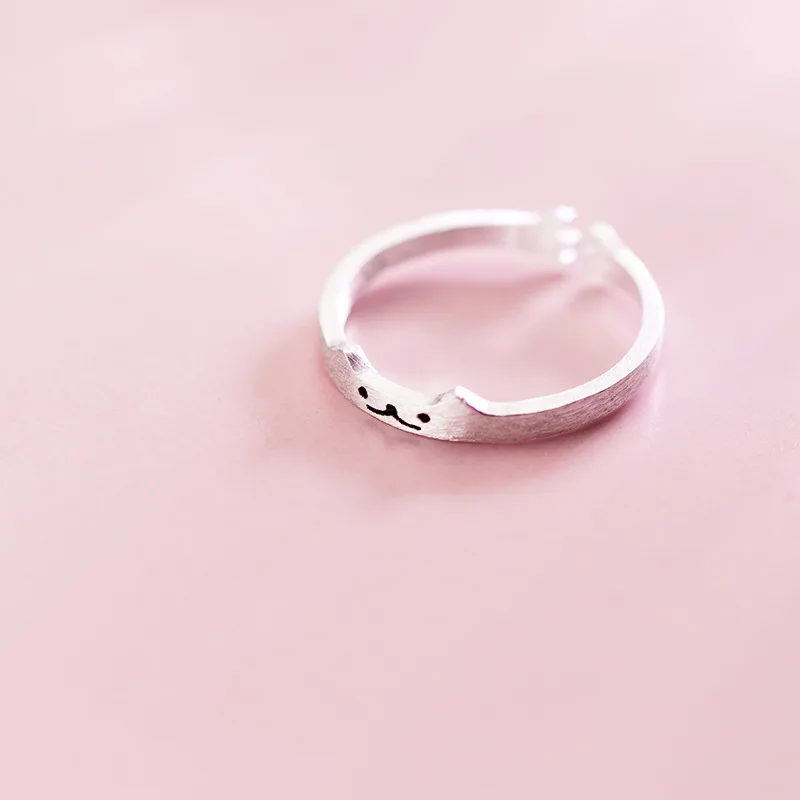 Винтажные Ювелирные изделия в стиле панк серебряного цвета с котом кольца для