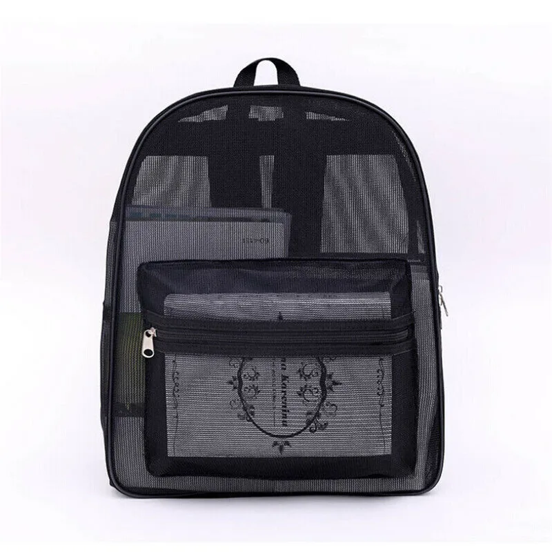 Прозрачный сетчатый рюкзак школьные ранцы для студентов дорожные сетчатые