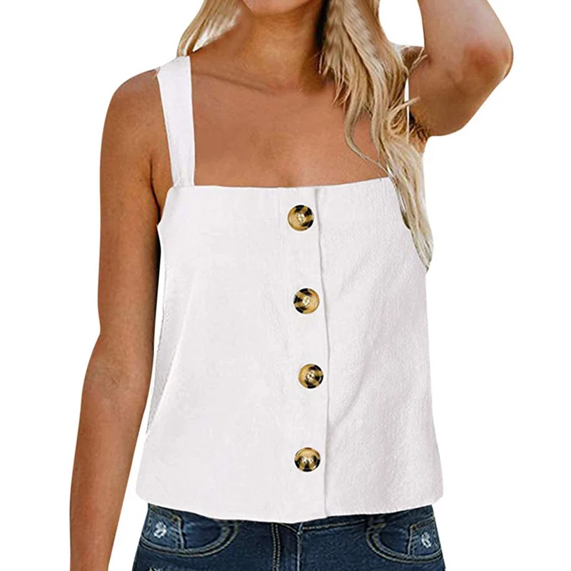 

Женская летняя однотонная приталенная Майка на пуговицах для похудения