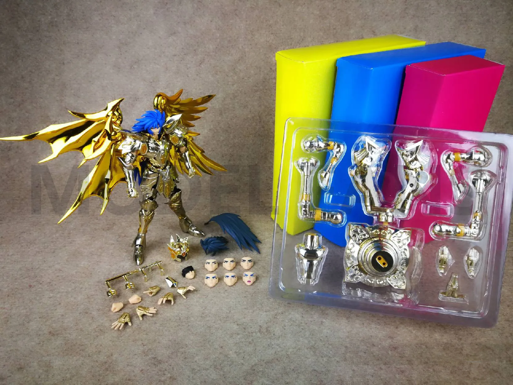 

MODEL FANS IN-STOCK GreatToys EX soul of Gold sog gemini saga Saint Seiya metal armor with object Myth Cloth Action Figure toy