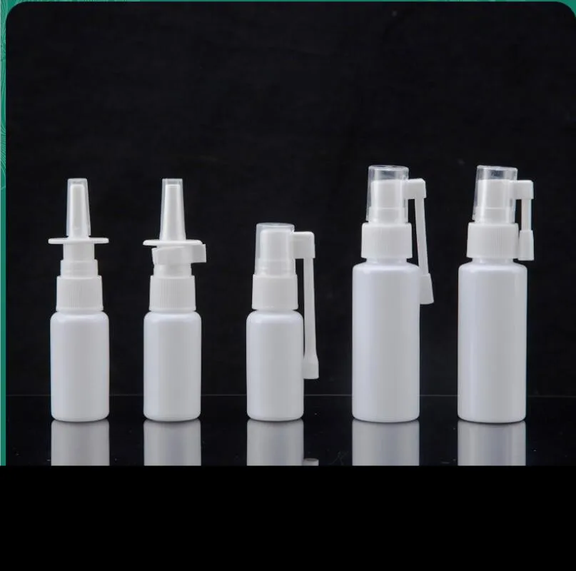 

1pcs Container 10ml/20ml/30ml/50ml White Empty Plastic Nasal Spray Bottles Pump Sprayer Mist Nose Refillable Bottling Packaging